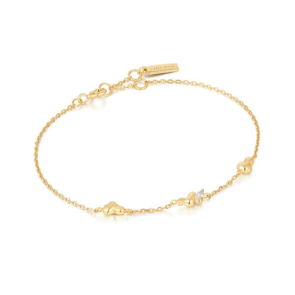 Ania Haie: Gouden Twisted Wave Chain Armband