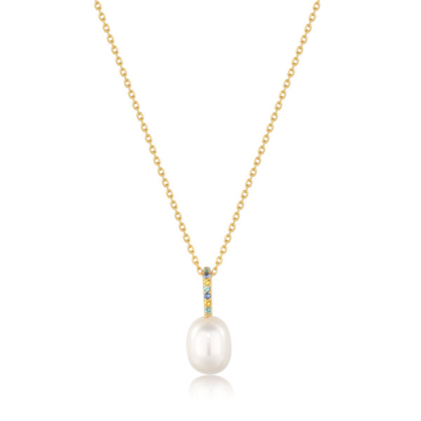 Ania Haie : Gold Gem Pearl Drop Ketting