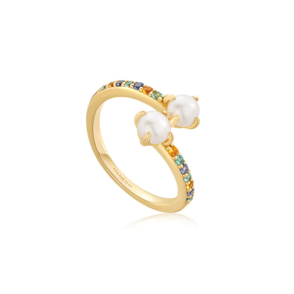 Ania Haie : Gold Pearl Wrap Ring